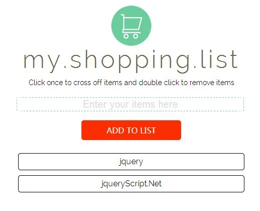 jquery shopping-list